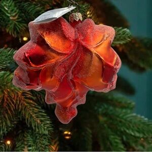 Vintage Christopher Radko Maple Frost Leaf Ornament. 98-489-0